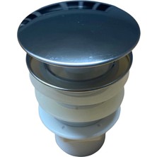 Pop Up Krom Kaplama Bas Aç Lavabo Sifonu Gideri Ekstra Contalı ( Lisinya )