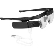 -Şarjlı Gözlük Tip Büyüteç Mercek Lup Lensleriyle Taşıma Çantalı 11642DC ( Lisinya )