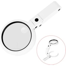USB Şarj Edilebilir Katlanabilir 3.5-10X Büyüteç 8 Ledli Masa ve Eliçin  Taşınabilir Büyüteç FS90RC ( Lisinya )