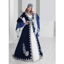 Ceyyiz Bindallı Kına Elbisesi 5 Parça 20-123 Lacivert