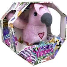 Peluş Ses Tekrarlı Hayvan Bileklik Aksesuar - Pembe Papağan (Lisinya)