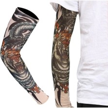 Giyilebilir Kol Dövmesi Çorap Dövme 3D Baskılı Kol Bacak Dövme 2 Adet Model 3 - Lisinya