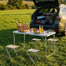 Subutu 4 Sandalyeli Katlanabilir Masa Seti