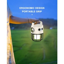 PS-22025 Çift Işıklı Type-C Powerbank Özellikli Taşınabilir Şarj Edilebilir Kamp Lambası - Lisinya