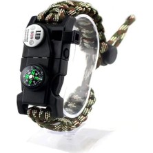 Pileli Store Pusula,fenerli Yüksek Desibel Düdüklü Hayatta Kalma Kamp Bilekliği - Açık Yeşil