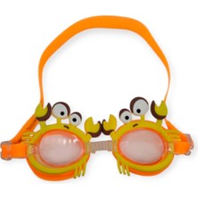 Çocuk Yüzücü Gözlüğü Silikon Taşıma Çantalı Turuncu Yengeç - 9014 (Lisinya)