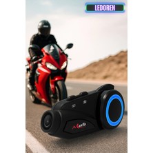 L'edoren Maxto M3 Intercom 360 Derece Dönen Kask Klipsli Kameralı Motosiklet Kask Intercomu