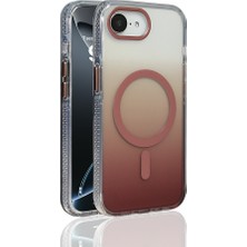Gezgin iPhone 17E Kılıf M-Safe Şarj Özellikli Transparan Renk Geçişli Zore Toros Kapak - Rose Gold
