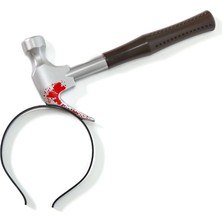 Kafaya Saplanmış Kahverengi Saplı Çekiç Şaka Tacı - Lisinya