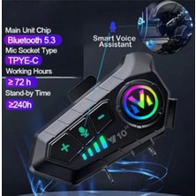 Y10 2x Motosiklet Kask Intercom Çift Eşleşme Rgb Işıklı Bluetooth Kulaklık 5,3 - Lisinya