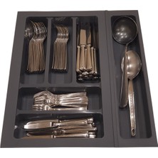 Adilon Mutfak, Modüler Kaşıklık Seti, Antrasit, 39 x 48 cm (Enden-Boydan 3,5 cm Kesilebilir)