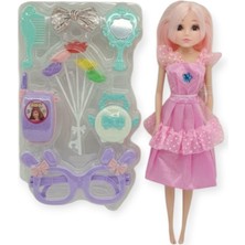 Güzellik Seti 7 Parça Aksesuarlı Bebek Seti - Pembe (Lisinya)