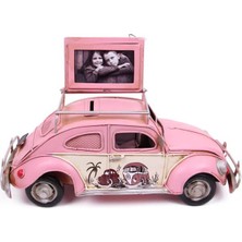 İsmiyle Al Dekoratif Metal Araba Çerçeveli Kumbaralı Biblo