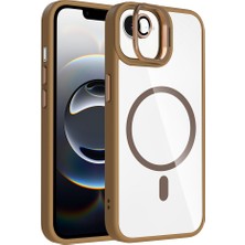 Gezgin iPhone 17E Kılıf Standlı ve Kamera Lens Hediyeli M-Safe Şarj Özellikli Zore Etro Kapak - Desert Tita