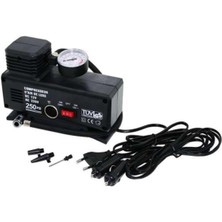 Ematcrt Lisinya 220 Volt-12 Volt 250 Psi Kompresör Lastik Hava Şişirme Oto Pompası Fişli Çakmaklıklı Pratik Kullanım