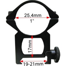 Çift Vidalı 22 mm  Dürbün Montaj Ayağı ( Lisinya )