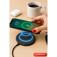 L'edoren 10W Süper Kablosuz Hızlı Şarj Cihazı Wireless Charger Pad Android Apple iphone Telefonlarda Uyumlu