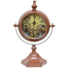 İsmiyle Al Masaüstü Mat Kahve Çarklı Saat Roma Rakamlı Köstek Modeli