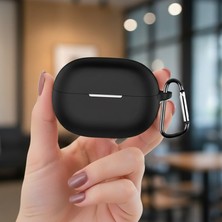 CaseOnn Huawei Freebuds Pro 5 Kılıf Askı Aparatlı Mat Silikon Siyah