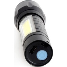 İsmiyle Al Mini Çok Güçlü Şarjlı El Feneri (Xpe-Cob LED )