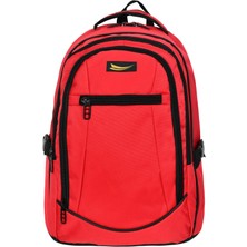 İsmiyle Al Çok Amaçlı Laptop Dizüstü Bilgisayar Bölmeli Sırt Çanta Kırmızı