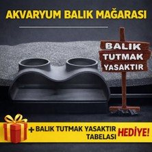 BarsDepo Akvaryum Balık Mağarası Dekoru + Balık Tutmak Yasaktır Tabelası Hediye | Karides & Balık Saklanma Alanı
