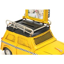 İsmiyle Al Dekoratif Metal Araba Çerçeveli ve Kumbaralı