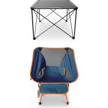 Kılıçaslan Camp Madfox Campix Alüminyum Büyük Masa +1 Adet Foldmesh Katlanır Sandalyr Navy Spark
