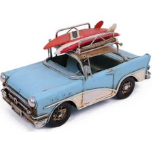 İsmiyle Al Dekoratif Metal Araba Çerçeveli Vintage Biblo Hediyelik