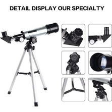 50X360 Mini Teleskop Kara Uzay Teleskobu Aliminyum Gövde Tripodlu ( Lisinya )