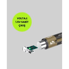 1.5V Aa Şarjlı Lityum Pil | 1000+ Kez Şarj Edilebilir | Hızlı Type-C Şarj (2 Adet) - Lisinya