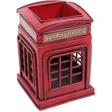 İsmiyle Al Dekoratif Metal Londra Telefon Kulübesi Kalemlik Vintage Hediyelik