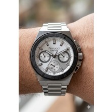 Ferrucci Modern Tasarım Erkek Kol Saati | 45 mm Çelik Kasa, Gümüş Metal Kordon, Gümüş Kadran