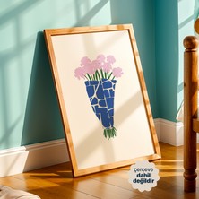 Persona Istanbul "cerulean Bloom" - Modern Minimalist Çiçek Posteri (Çerçevesiz)