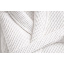 Ege Cotton Pike Bornoz %100 Pamuk Waffle Dokulu – Hafif, Hızlı Kuruyan, Cepli Kemerli, Otel & Spa Bornoz
