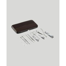 Özel Deri Çantalı 12 Parça Manikür Pedikür Bakım Seti Paslanmaz Çelik - Lisinya