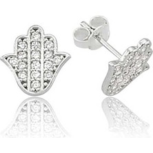 İsmiyle Al Gümüş Fatma Ana Eli Çivili Küpe