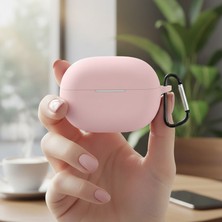 CaseOnn Huawei Freebuds Pro 5 Kılıf Askı Aparatlı Mat Silikon Pembe