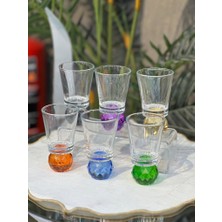 YNSK 6’lı Kristal Top Detaylı  Kahve Yanı Bardak