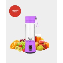 USB Şarjlı Portatif Blender 380ML Çelik 304 Bıçaklı Mobil Smoothie Maker - Lisinya