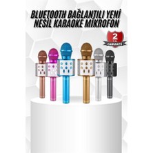 Karaoke Mikrofon Bluetooth Bağlantılı Aux Girişli Uzun Pil Ömrü Yüksek Ses Kaliteli - Lisinya
