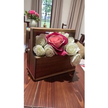 El Yapımı Ahşap Sepet - Ceviz Ağacından, Çok Amaçlı, Organizer Sepet, Ahşap Kutu