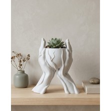 Değirmen Grup Modern Ev Dekoru Için El Şeklinde 3D Baskı Dekoratif Saksı Vazo - Lisinya