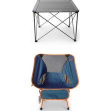 Kılıçaslan Camp Madfox Campix Alüminyum Küçük Masa +1 Adet Foldmesh Katlanır Sandalye Navy Spark