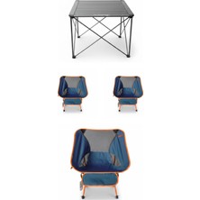 Kılıçaslan Camp Madfox Campix Alüminyum Küçük Masa +3 Adet Foldmesh Katlanır Masa Navy Spark