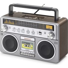 AyrStore Bluetooth Nostaljik Fm Radyo USB Tf Aux Taşınabilir Hoparlör - Gri FX2508B