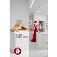 SHC4200 20'li Lüks Masif Ahşap Çocuk Askı Seti - Rostova Stil Seçkisi - 30 cm