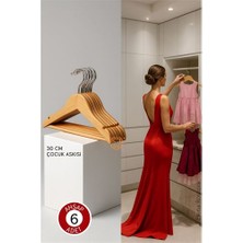 SHC4200 6'lı Lüks Masif Ahşap Çocuk Askı Seti - Rostova Stil Seçkisi - 30 cm