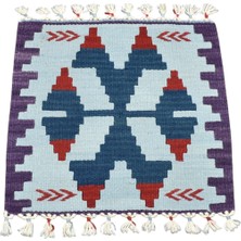 Zehra Abla Halı Yeni El Dokuma Kare Köşe Sandalye Minderi Pınarbaşı Kayseri Yün Kilim 7108
