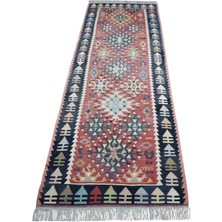 Zehra Abla Halı Vintage El Dokuma Şaheser Pastel Sarız Kayseri Yün Yolluk Kilim 7106
